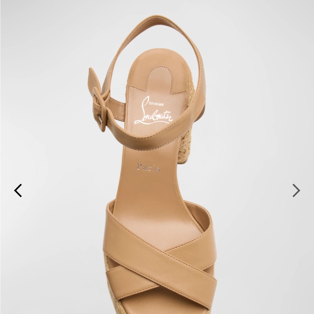 Christian Louboutin
70mm Calakala Leather Crisscross Espadrille Sandals 6.5 - Picture 3 of 8